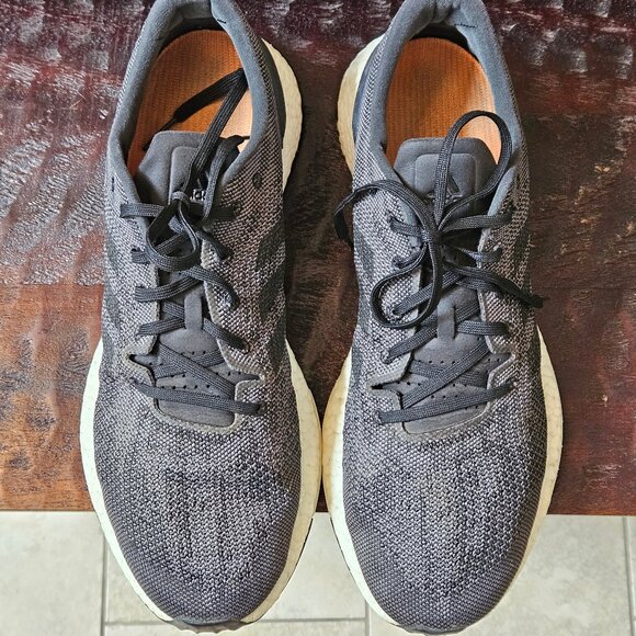 Adidas Men's PureBoost Knit Running Shoes, Gray, Sz 13 - Picture 2 of 16